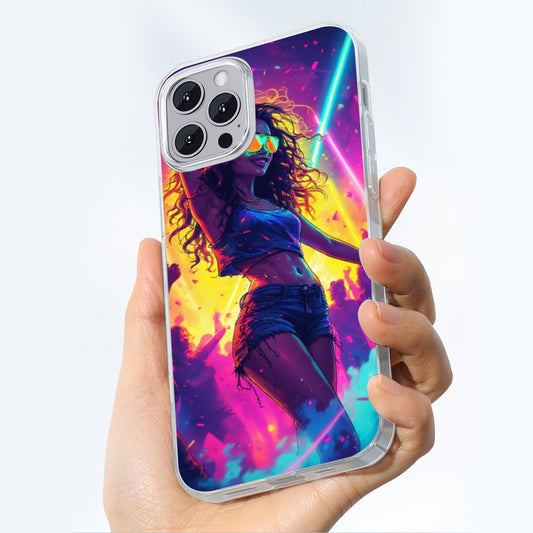 Fashion House Rave Girl Dancing iPhone 14 15 TPU Case