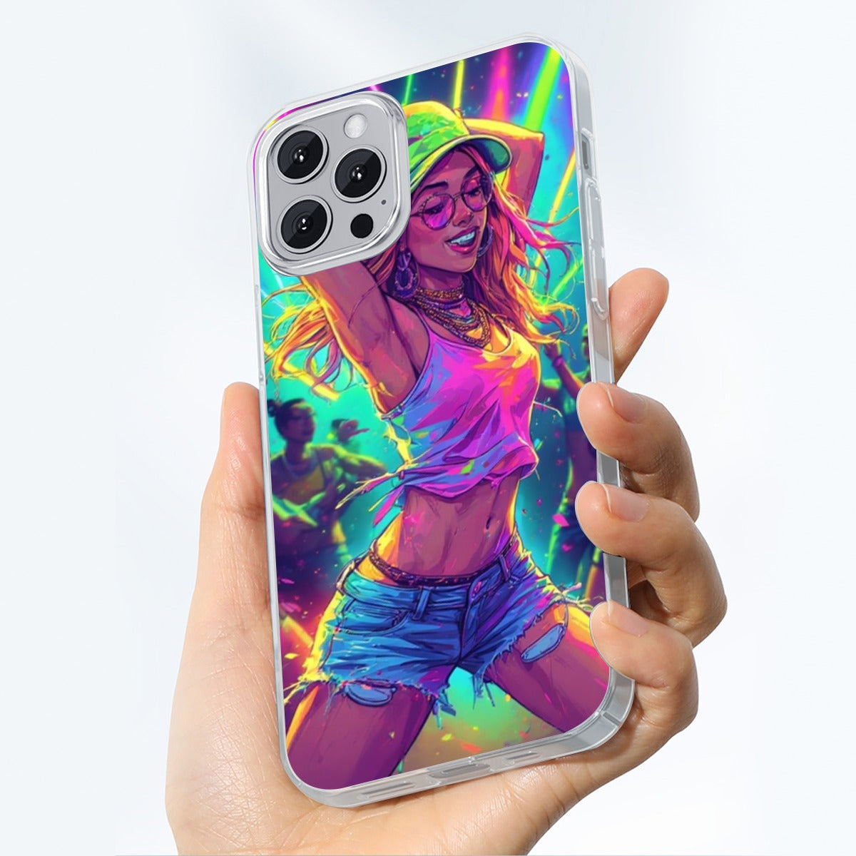 Fashion House Rave Girl Dancing iPhone 14 15 TPU Case