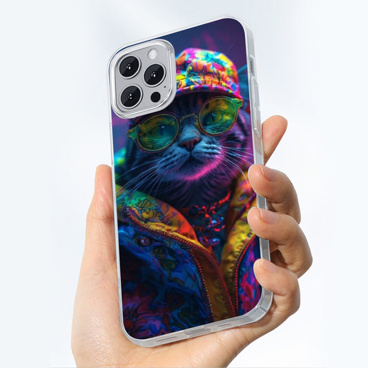 Stylish Cat iPhone 14 15 Series Mobile Phone Case | TPU