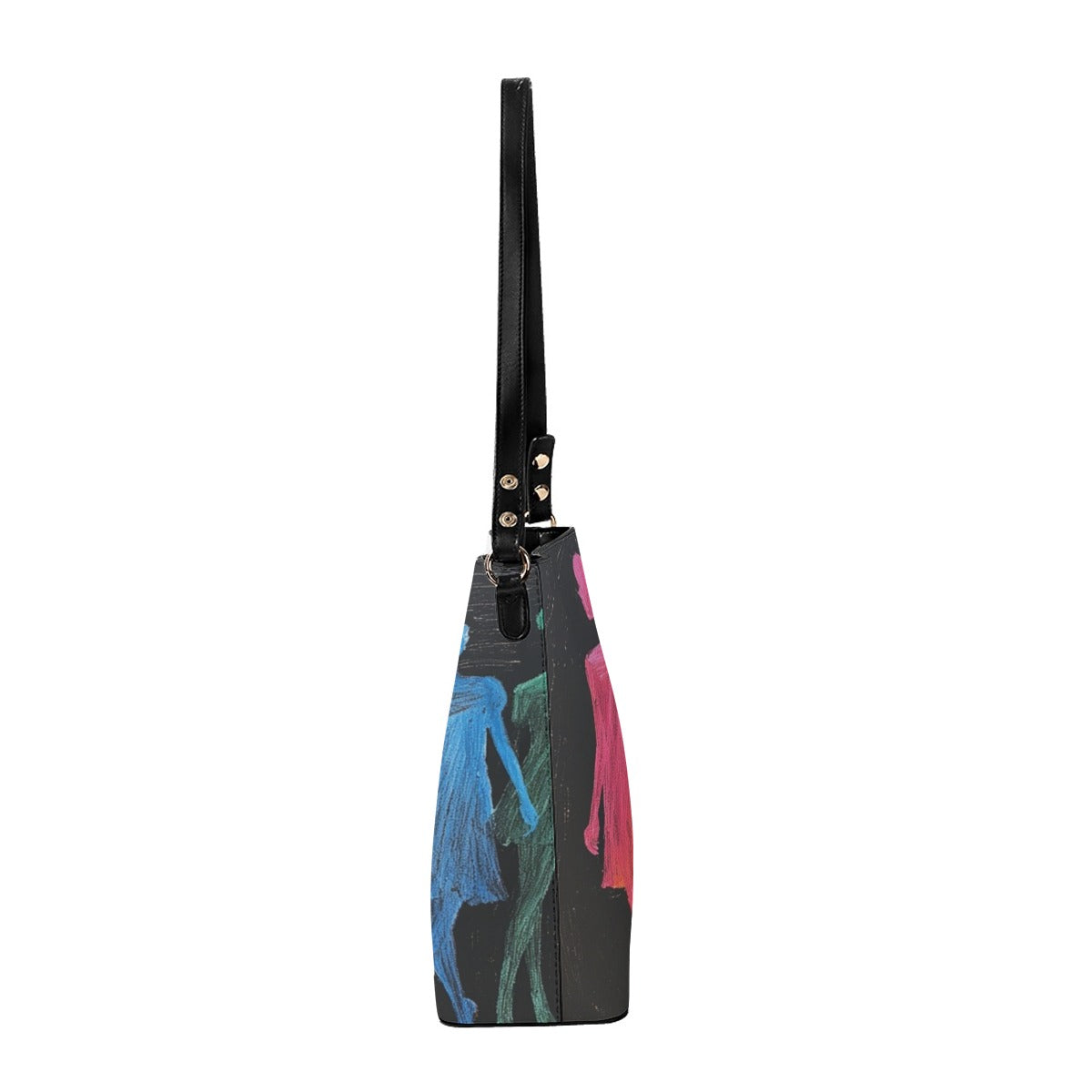Minimalist Square Crossbody Bucket Bag - Abstract Model Design