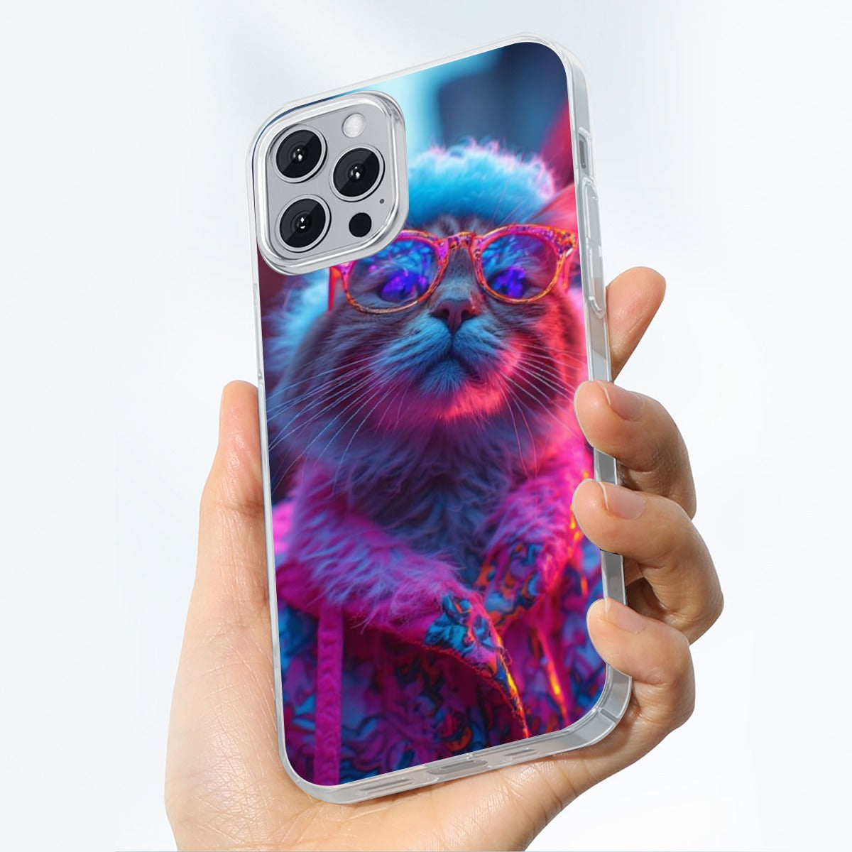 Stylish Cat iPhone 14 15 Series Mobile Phone Case | TPU