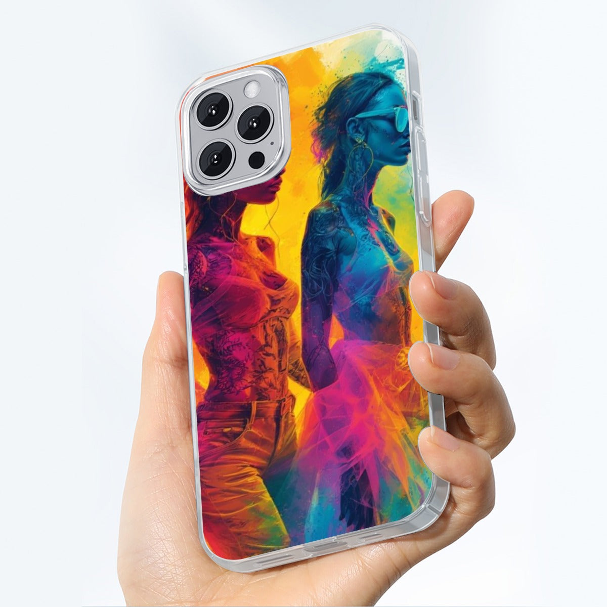 Abstract Model Silhouettes iPhone 14 15 Series Mobile Phone Case | TPU